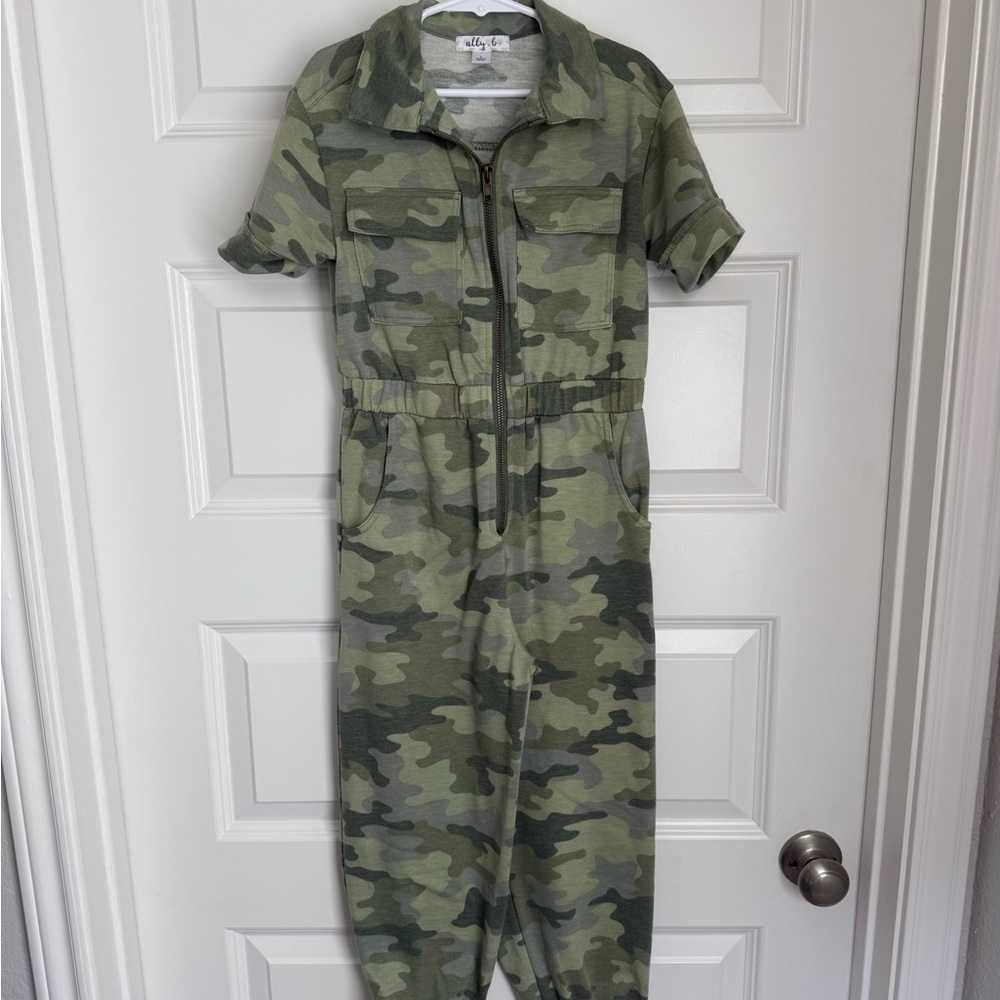 Ally B Green One Piece Jumpsuit with Military-Inspired Design